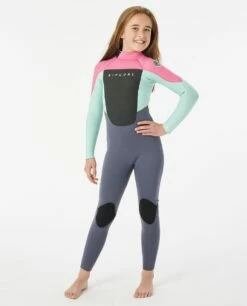 Rip Curl Omega 4/3mm Girls Back Zip Wetsuit - Pink -Mystic Sale 105918 113bfs 0020 4
