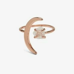 Pura Vida Crescent Moon Ring In Rose Gold