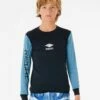 Rip Curl Tube Heads Long Sleeve Boys Rash Vest - Black/Blue -Mystic Sale 111733 11pbrv 0090 1