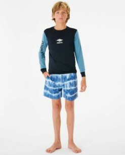 Rip Curl Tube Heads Long Sleeve Boys Rash Vest - Black/Blue -Mystic Sale 111736 11pbrv 0090 4