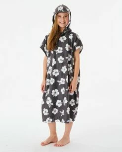 Rip Curl Desert Waves Girls Hooded Towel Poncho - Black/White -Mystic Sale 128006 007gto 0431 4