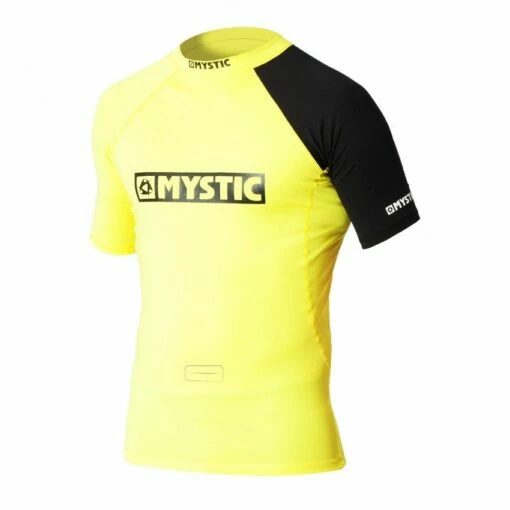 Mystic Event Mens Chest Logo Short Sleeve Rash Vest - Yellow -Mystic Sale 2 87532 eaf8b10021ec6a6e57300a10d2283cd586063926
