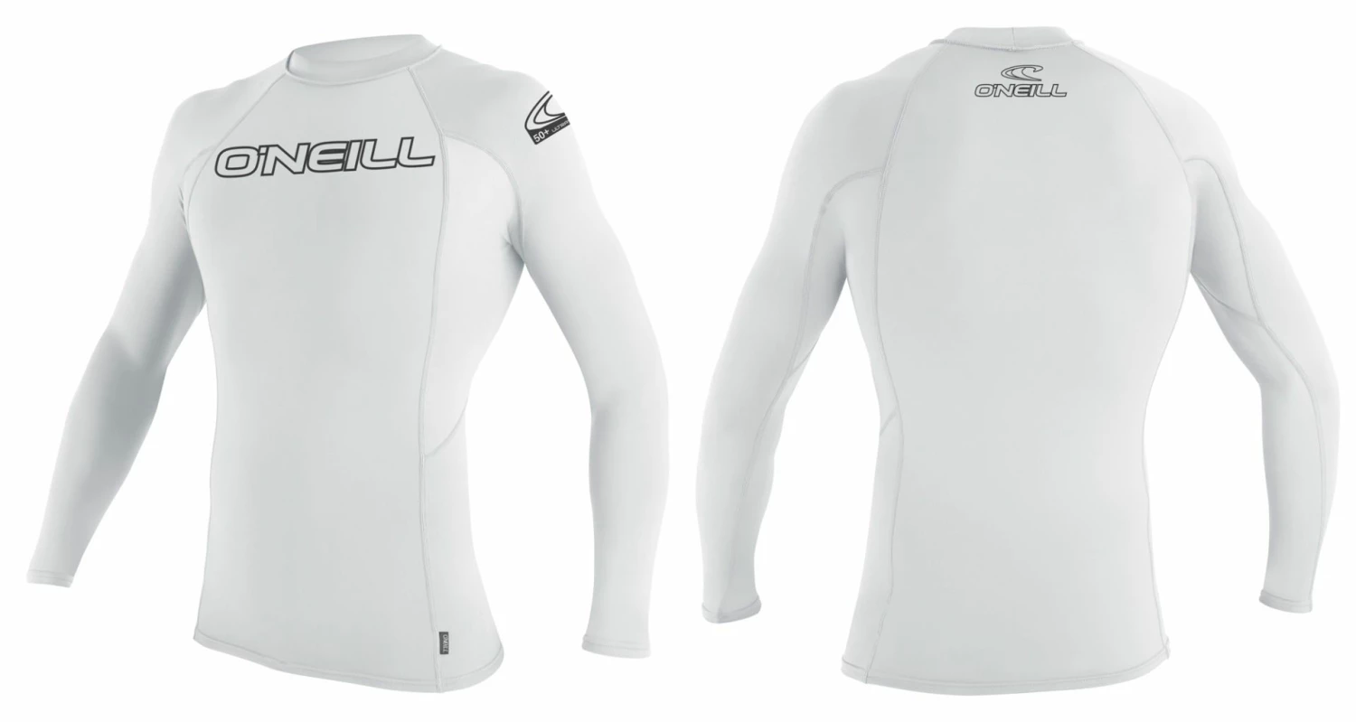 O'Neill Basic Skins Youth Long Sleeve Rash Vest - White 3 O'Neill Basic Skins Youth Long Sleeve Rash Vest - White