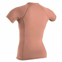 O'Neill Womens Basic Skins Short Sleeve Rash Vest - Light Grapefruit -Mystic Sale 3548 252 b web