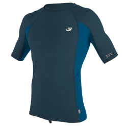 O'Neill Premium Skins Mens UV50+ Rash Guard - Cadet Blue/Ultra Blue