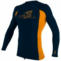 O'Neill Premium Youth Skins Long Sleeve Rash Guard - Abyss/ Blaze Abyss