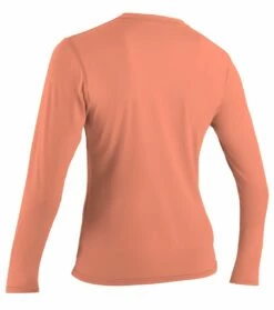 O'Neill Basic Skins Womens Long Sleeve Sun Shirt - Light Grapefruit -Mystic Sale 4340 252 b