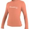 O'Neill Basic Skins Womens Long Sleeve Sun Shirt - Light Grapefruit -Mystic Sale 4340 252 f