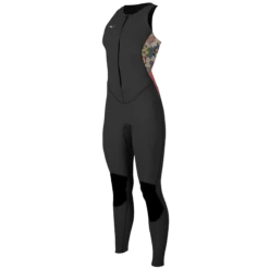 O'Neill Bahia 1.5mm Womens Front Zip Sleeveless Wetsuit 2022 - Black/Twiggy Tea Rose