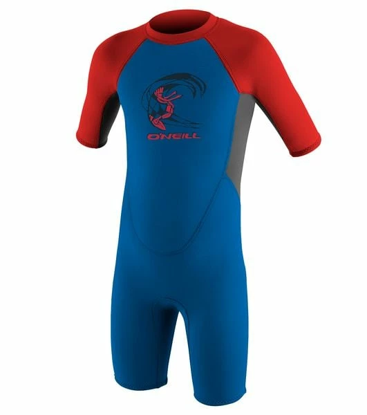 O'Neill Toddlers 2mm Reactor Boys Shorty Wetsuit 2023 - Ocean / Red 3 O'Neill Toddlers 2mm Reactor Boys Shorty Wetsuit 2023 - Ocean / Red