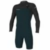 O'Neill Hammer 2mm Mens Long Arm Chest Zip Shorty Wetsuit 2023 - Slate/Black -Mystic Sale 4928 ej4 f