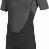 O'Neill Reactor 2 2mm Mens Shorty Wetsuit 2023 - Black / Graphite -Mystic Sale 5041 oneill reactor ii 2mm back zip shorty wetsuit black graphite front