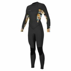 O'Neill Womens Bahia 3/2mm Back Zip Wetsuit 2023 - Black/Demiflor