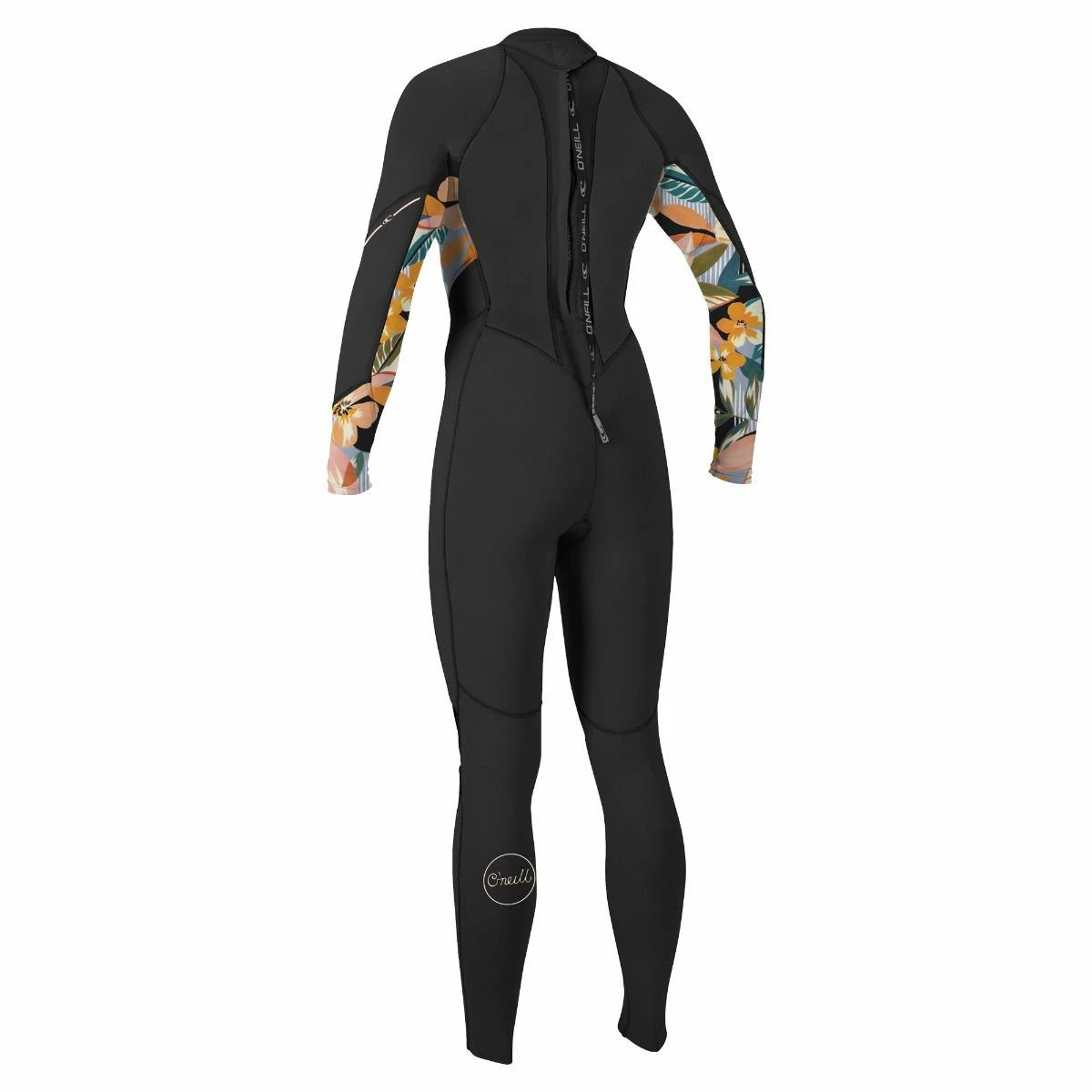 O'Neill Womens Bahia 3/2mm Back Zip Wetsuit 2023 - Black/Demiflor 4 O'Neill Womens Bahia 3/2mm Back Zip Wetsuit 2023 - Black/Demiflor - Image 2