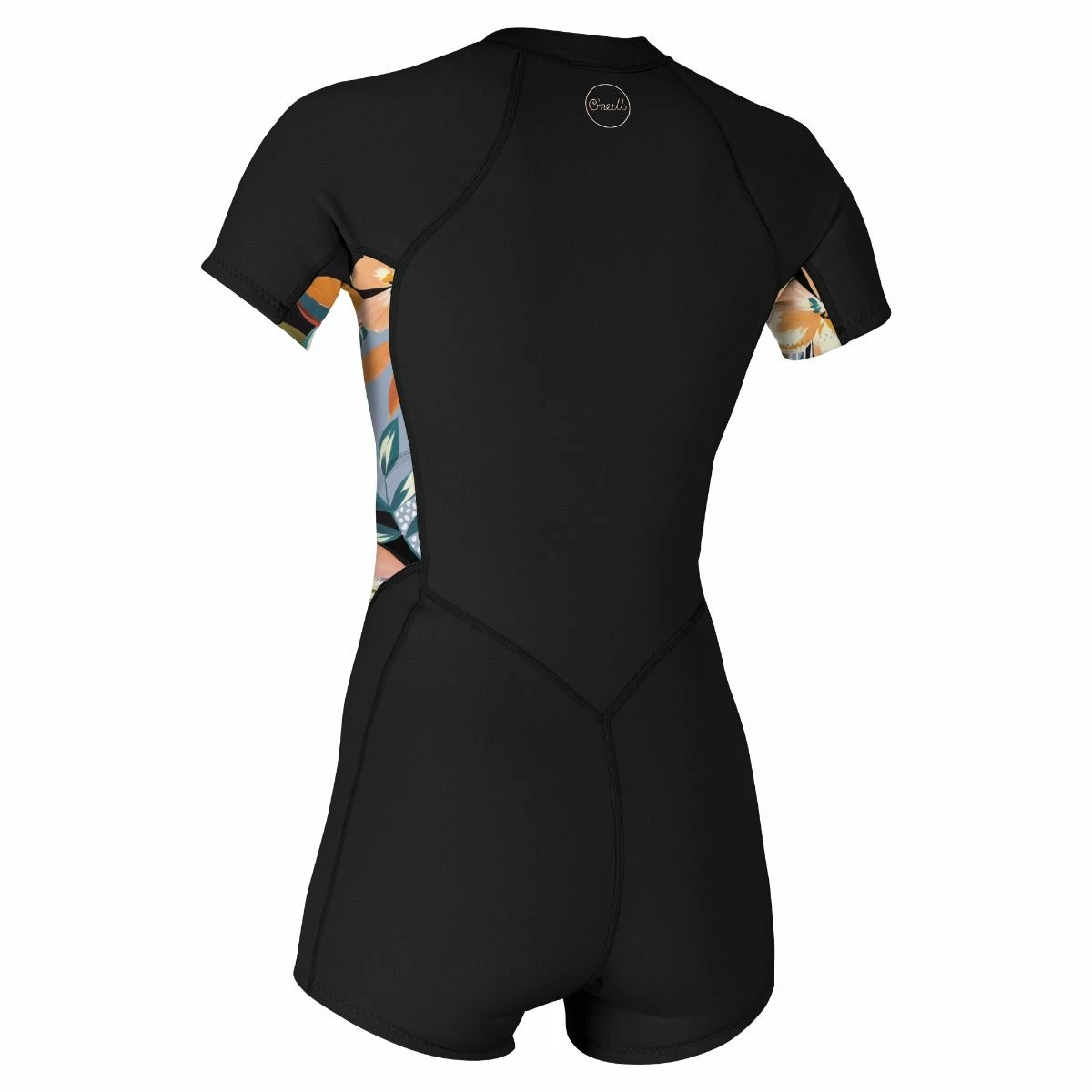 O'Neill Womens Bahia 2/1mm Front Zip Shorty 2023 - Black/Demiflor 4 O'Neill Womens Bahia 2/1mm Front Zip Shorty 2023 - Black/Demiflor - Image 2
