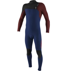 O'Neill Hyperfreak 4/3mm Youth Chest Zip Wetsuit - Navy/Blood Shot/Black