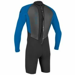 O'Neill Reactor II 2mm Youth Long Sleeve Back Zip Shorty Wetsuit 2023 - Black/Ocean -Mystic Sale 5458 ej7 b