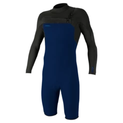 O'Neill Hyperfreak 2mm Chest Zip Long Arm Shorty Wetsuit 2023 - Navy / Raven