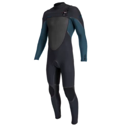O'Neill Psycho Tech 5/4+mm Kids Chest Zip Wetsuit 2024 - Black/Cadet Blue
