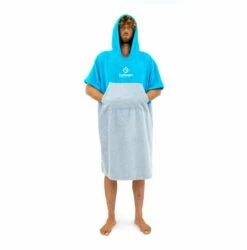 Surflogic Poncho Changing Towel - Cyan/Grey