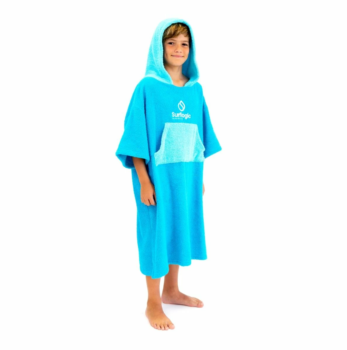 Surflogic Junior Boys Poncho Changing Towel - Turquoise 4 Surflogic Junior Boys Poncho Changing Towel - Turquoise - Image 2