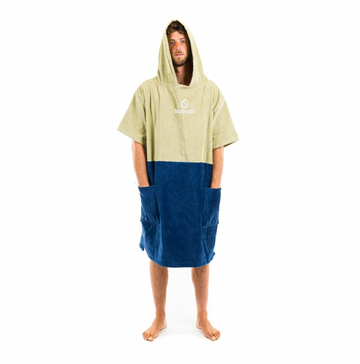 Surflogic Poncho Changing Towel - Khaki / Navy 3 Surflogic Poncho Changing Towel - Khaki / Navy