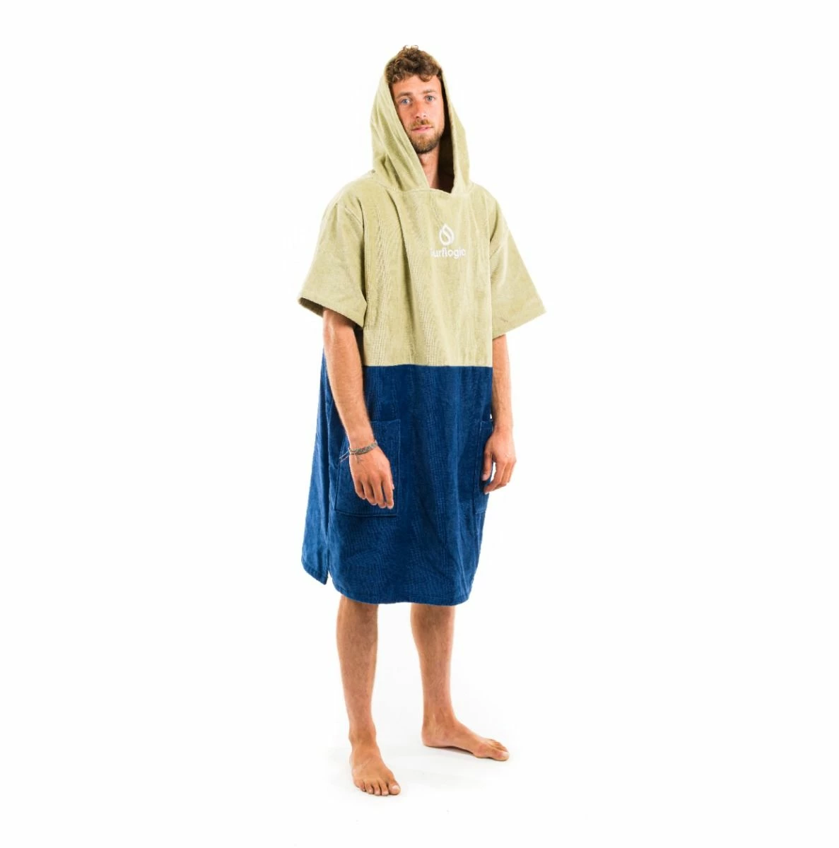 Surflogic Poncho Changing Towel - Khaki / Navy 4 Surflogic Poncho Changing Towel - Khaki / Navy - Image 2