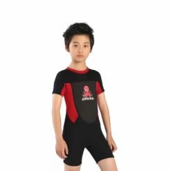 Cressi Smoby Kids 2mm Shorty Wetsuit - Black / Red