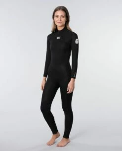 Rip Curl Freelite 4/3mm Back Zip Womens Wetsuit 2023 - Black