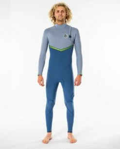 Rip Curl E Bomb Zip Free 3/2mm Wetsuit 2023 - Blue Grey