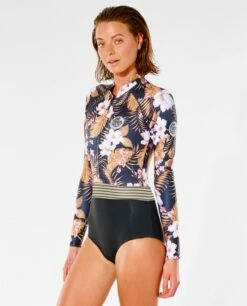 Rip Curl G Bomb 1mm Long Sleeve F/Zip Wetsuit 2023 - Black