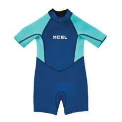 Xcel Toddler Short Sleeve 1mm Shorty Wetsuit - Cyan