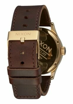 Nixon Sentry Leather Men's Watch - Polished Gold / Navy Sunray -Mystic Sale a105 3320 view3 1000x