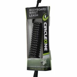 Circle One Coiled Bodyboard 1m Wrist Leash - Black -Mystic Sale al13
