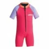 C-Skins C-KID Girls Baby Shortie Wetsuit 2023 - Coral/Lilac -Mystic Sale c ba32sh coral front