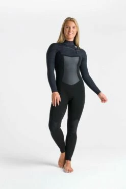 C Skins ReWired Womens 4/3mm Chest Zip Wetsuit 2023 - Black / Shadow