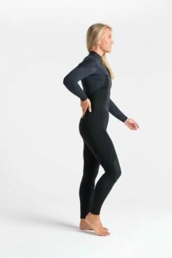 C Skins ReWired Womens 4/3mm Chest Zip Wetsuit 2023 - Black / Shadow -Mystic Sale c rw43wcz side2