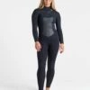 C Skins ReWired 5/4mm Chest Zip Womens Wetsuit 2024 - Black -Mystic Sale c rw54wcz front
