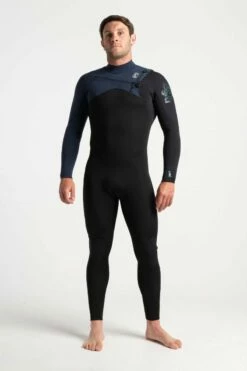 C Skins Session 4/3mm Mens Chest Zip Wetsuit 2024 - Black/ Slate