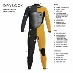 Xcel Drylock 5/4mm Mens Chest Zip Hooded Wetsuit 2024 - Black -Mystic Sale drylock2 1
