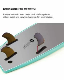 Ocean & Earth Ezi Rider 6ft Foam Surfboard - Navy -Mystic Sale fin box detail shot ezi rider 90616.1600146655