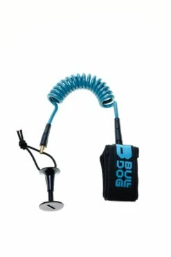 Bulldog Coiled Wrist Bodyboard Leash - Black / Blue