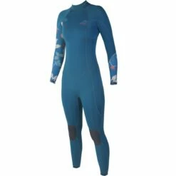 Sooruz DIVINE 4/3mm Womens Back Zip Winter Wetsuit 2023 - Blue Duck
