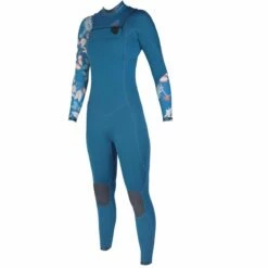 Sooruz DIVINE 4/3mm Womens Chest Zip Winter Wetsuit 2023 - Blue Duck