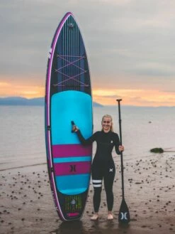 Hurley ApexTour Miami Neon 10' 8" Inflatable Paddleboard Set -Mystic Sale hurley apextour miami neon lifestyle 3 650x867 1