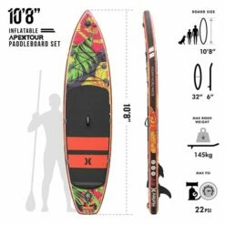 Hurley ApexTour Midnight Tropics 10' 8" Inflatable Paddleboard Set -Mystic Sale hurley apextour midnight tropics paddleboard key features