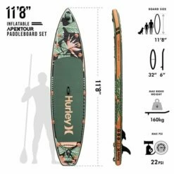 Hurley ApexTour Shock Wave 11' 8" Inflatable Paddleboard Set -Mystic Sale hurley apextour shock wave paddleboard key features