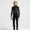 C Skins Element 3/2mm Back Zip Junior Wetsuit 2023 - Black / Lime -Mystic Sale junior element 3x2 bz steamer black lime multi front