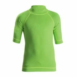 C Skins UV Junior Short Sleeve Blank Rash Vest - Flo Green