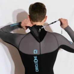 Circle One Icon 5/4/3mm GBS Back Zip Winter Wetsuit - Grey -Mystic Sale mens winter wetsuit 54mm gbs icon back zip full length zip action scaled 1